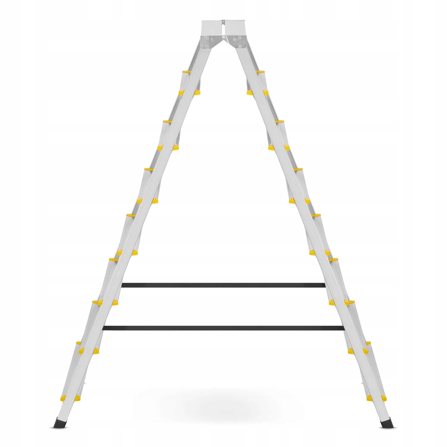 Drabina aluminiowa domowa dwustronna składana HIGHER 2x8 stopni taboret podnóżek schodek — 15