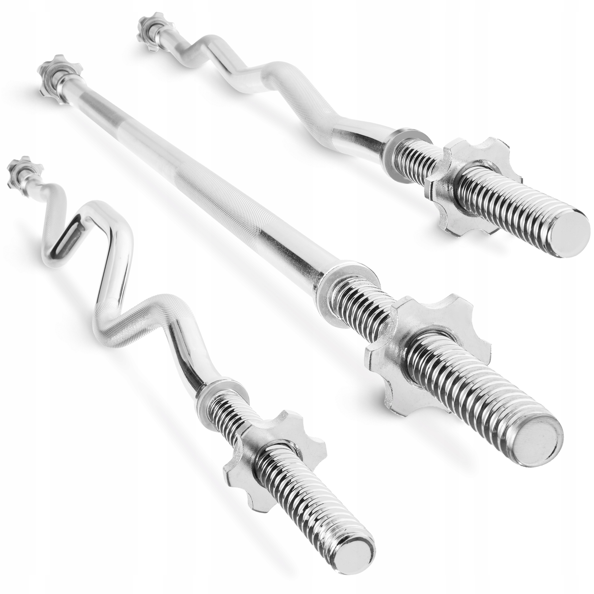 Rovná Osa Zlomená ocelová závitová s svorkami Sada 3 ks 120 cm