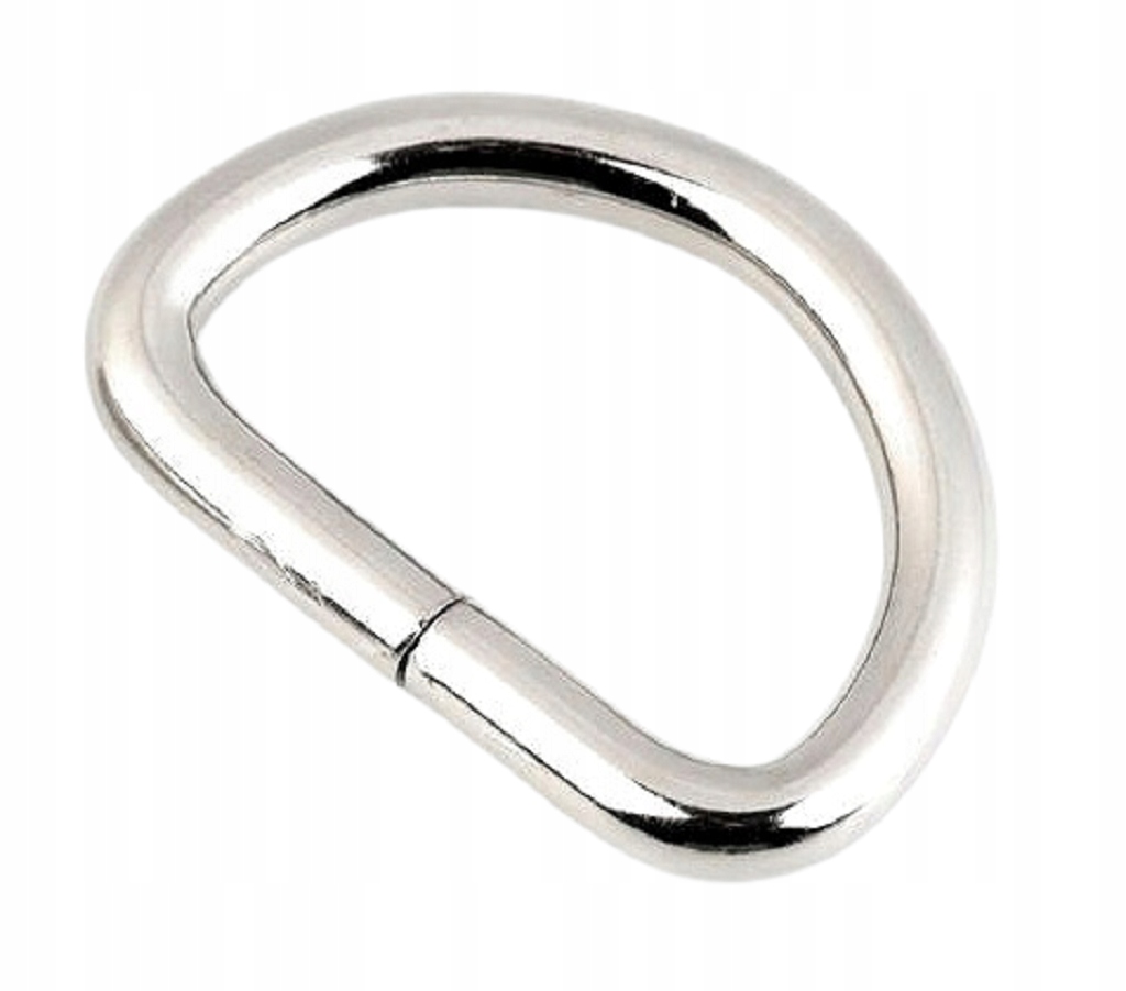 Półkole półkółko 25 mm D-ring kaletnicze srebrne