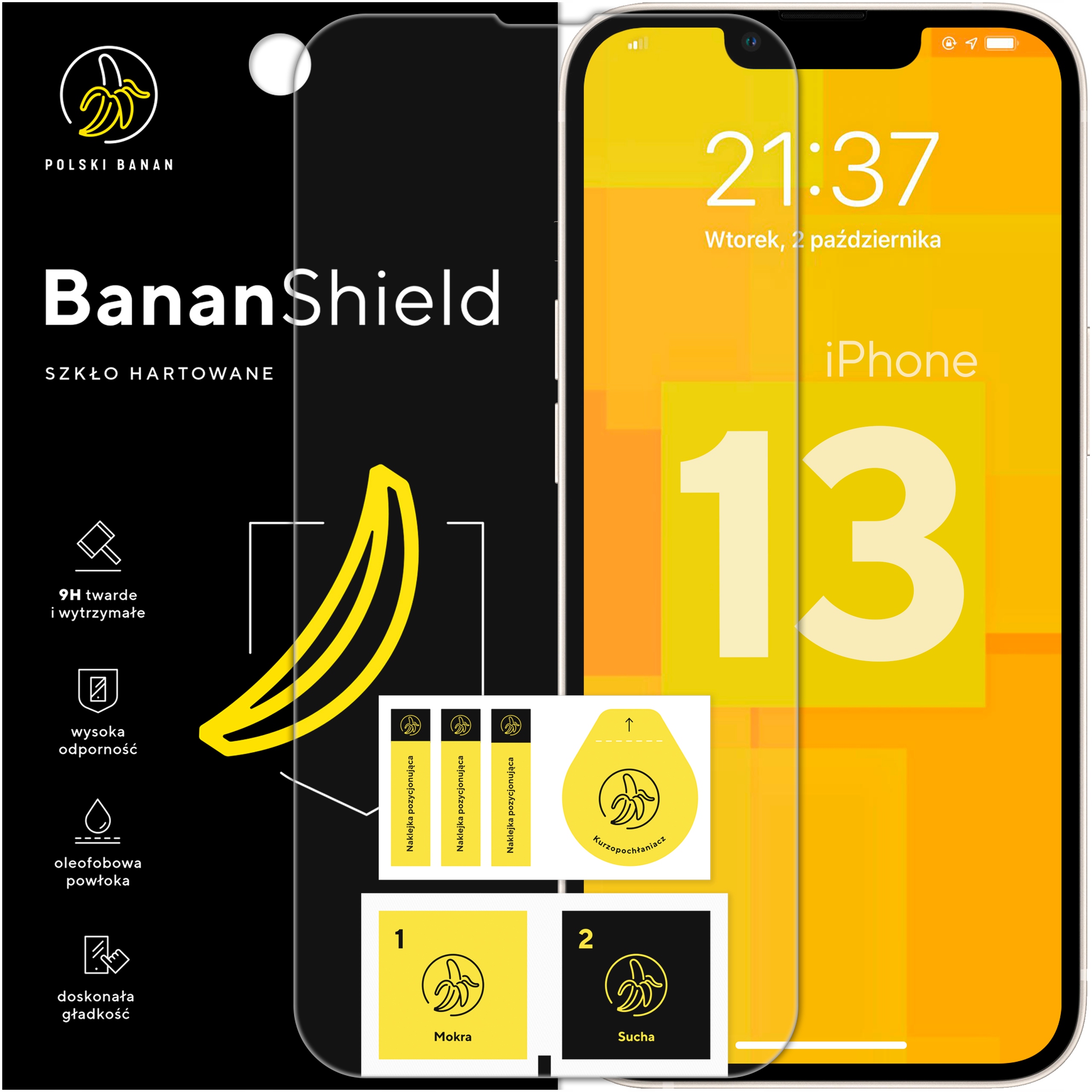 Банан польский закаленное стекло для Apple iPhone 13 1 шт.