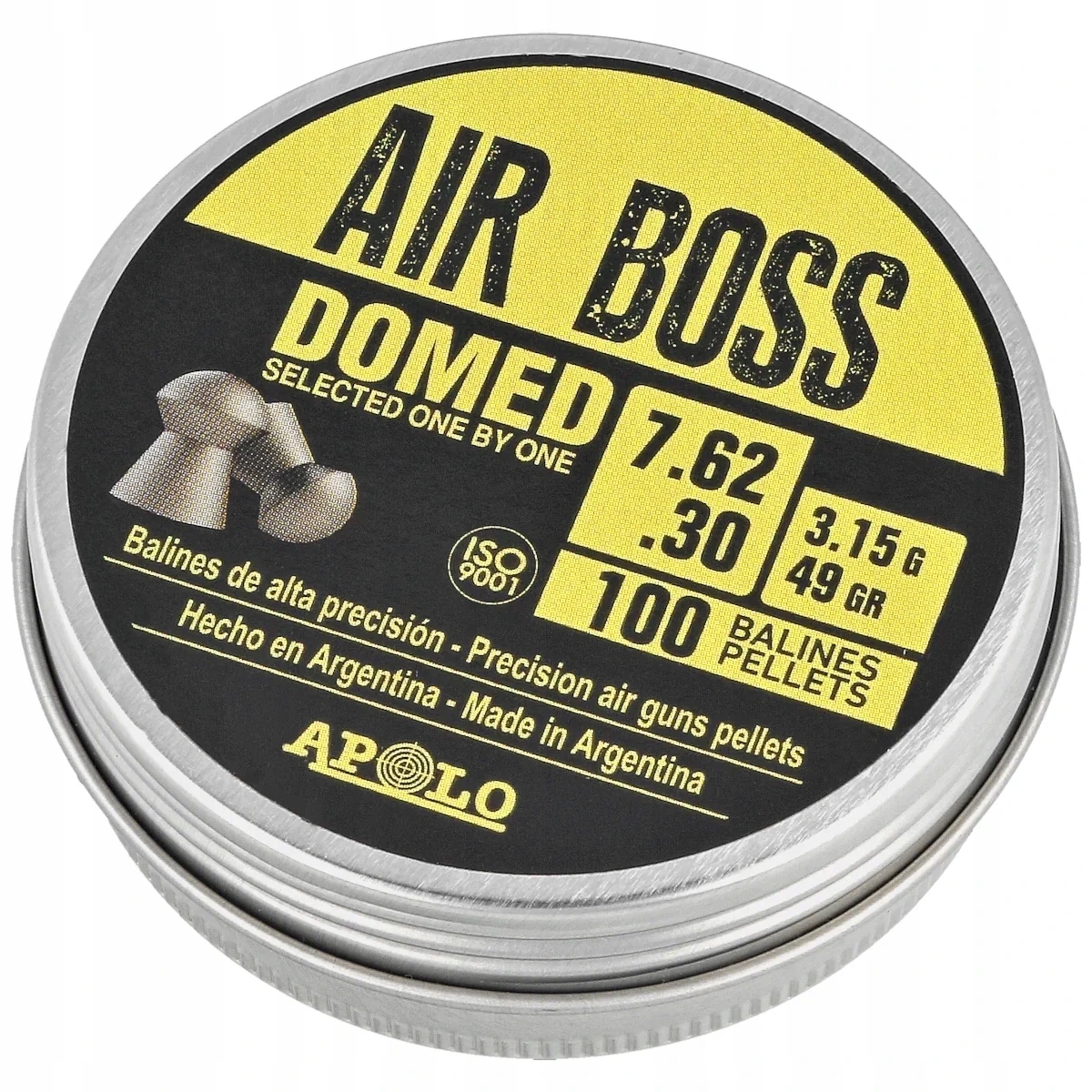 Śrut diabolo Apolo Air Boss Domed 7.62 mm, 100 szt. 3.15g/49.0gr
