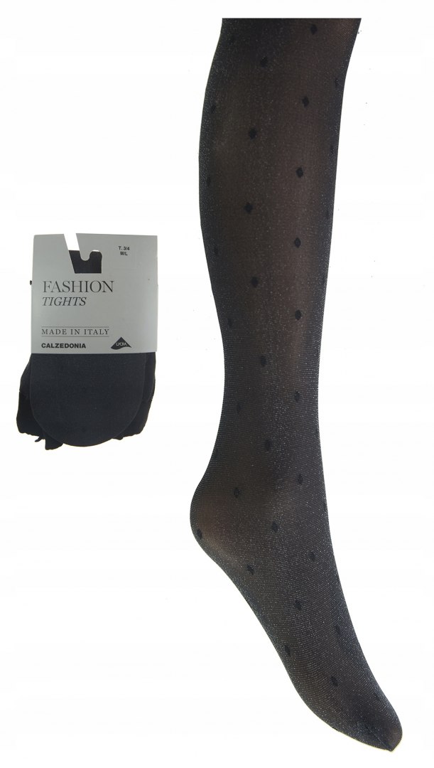 

Calzedonia rajstopy czarne srebrna nitka wzór 1/2