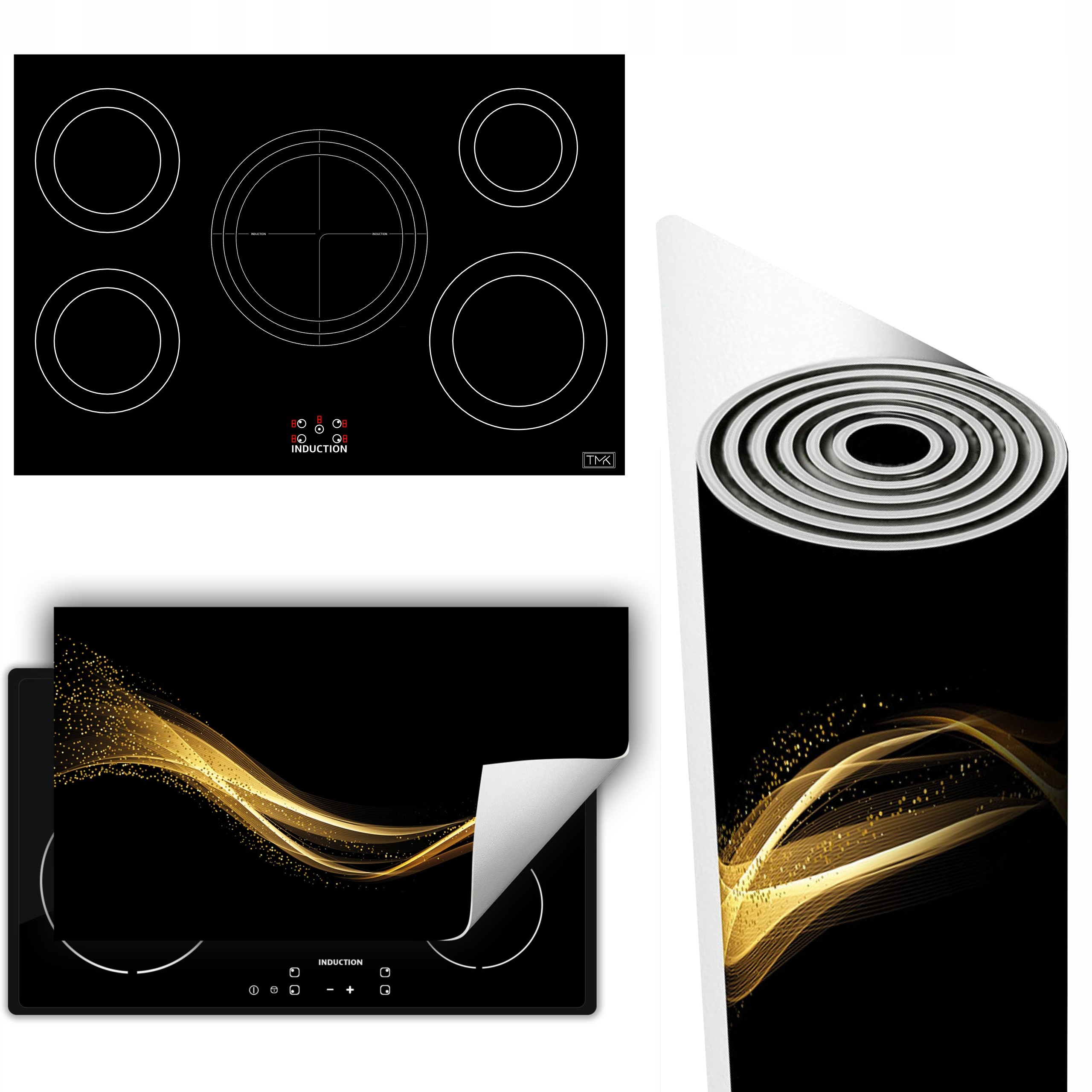 Vinylová Podložka Na Ochranu Kuchyňské Desky 90x52 černá zlatá