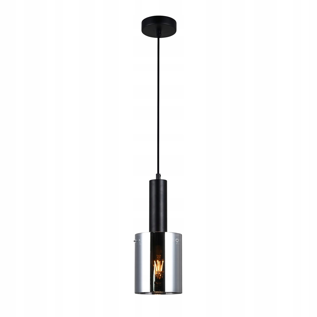 Italux Sardo Závěsná lampa Moderní černá, Ocel/Sklo, E27, 40 W