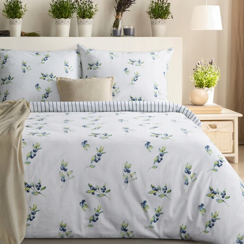 Pościel satynowa kwiatowa 100% bawełna komplet Eurofirany 220x200 RAYA4