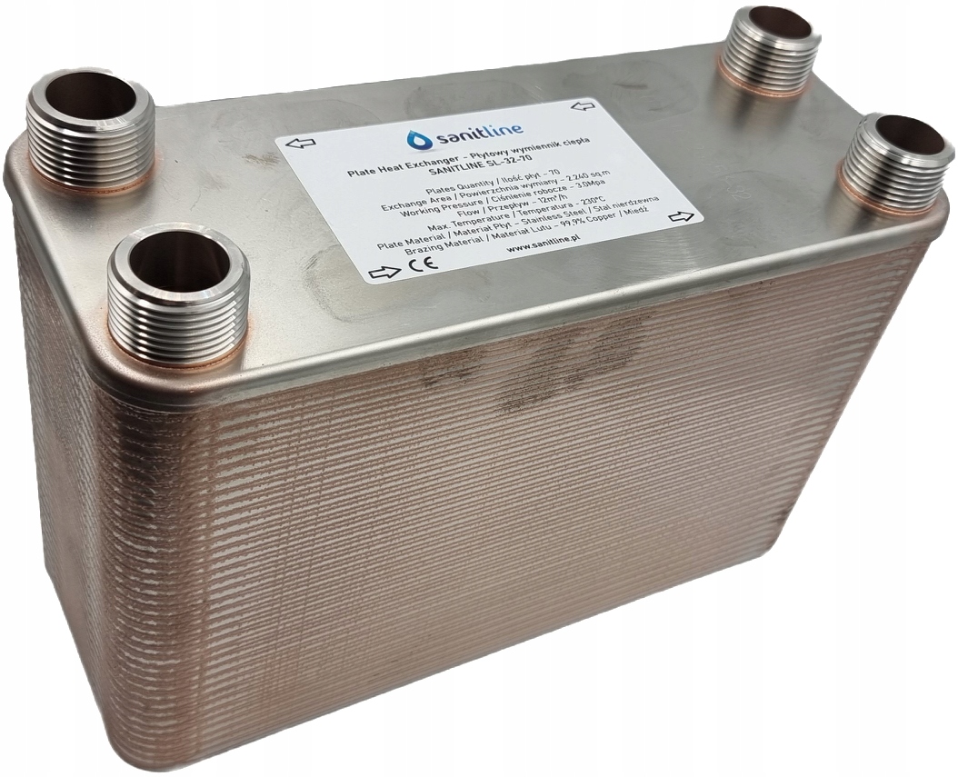 Výmenník Tepla Sanitline 70 Dosiek 150 kW 4x 1" Cal
