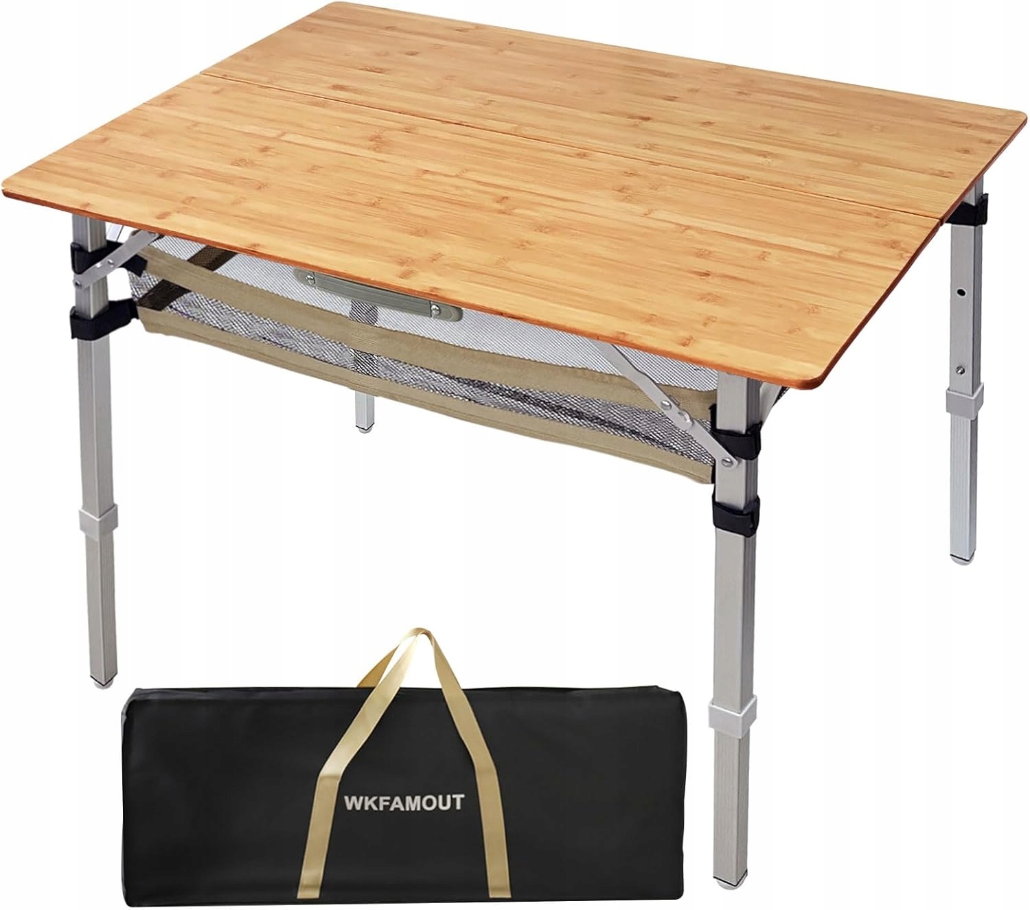 Skládací kempingový stůl Bambusový 100 x 72 cm Wkfamout