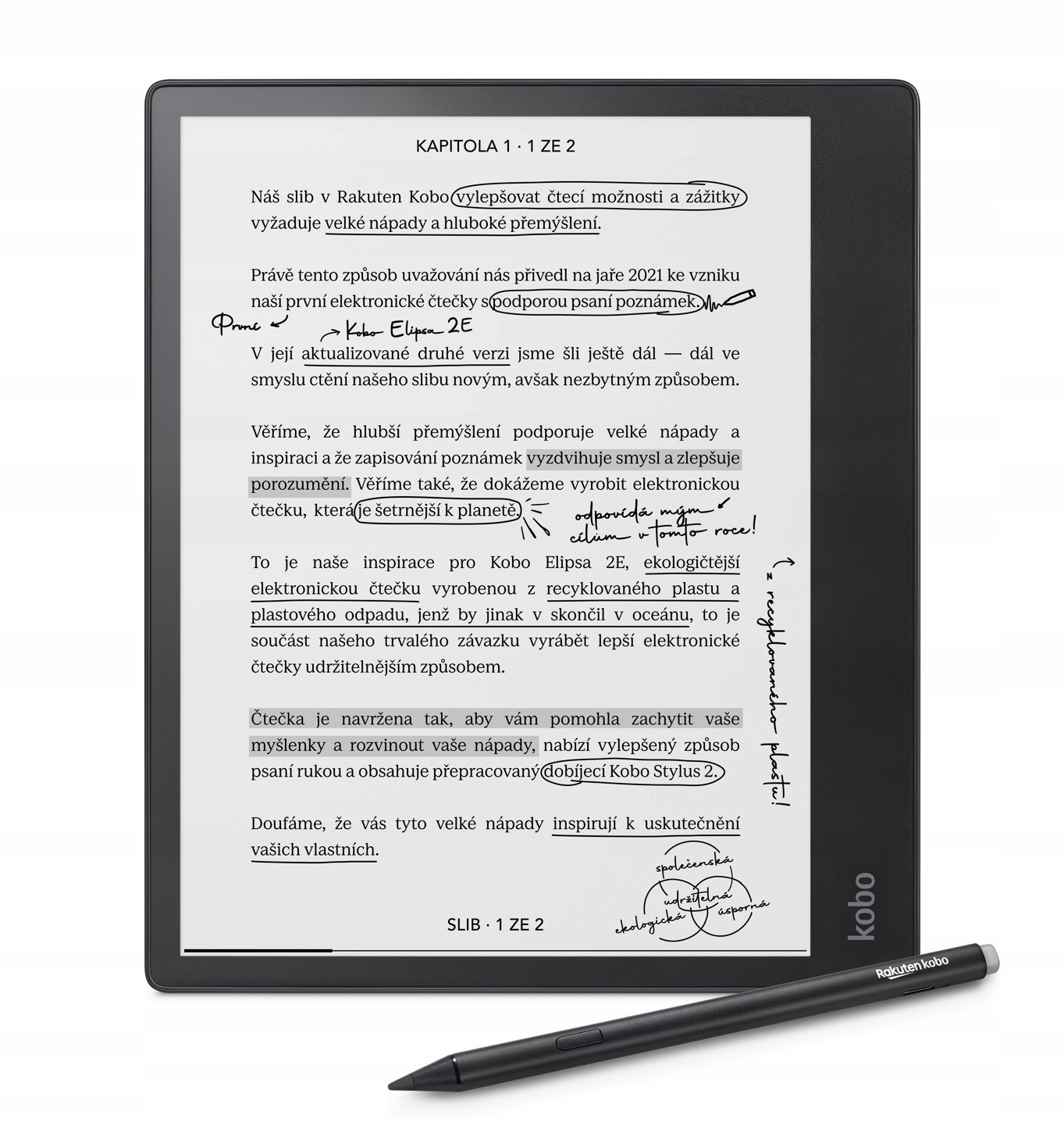 Kobo eBook čítačka kníh Elipsa 2E 32 Gb Stylus 2
