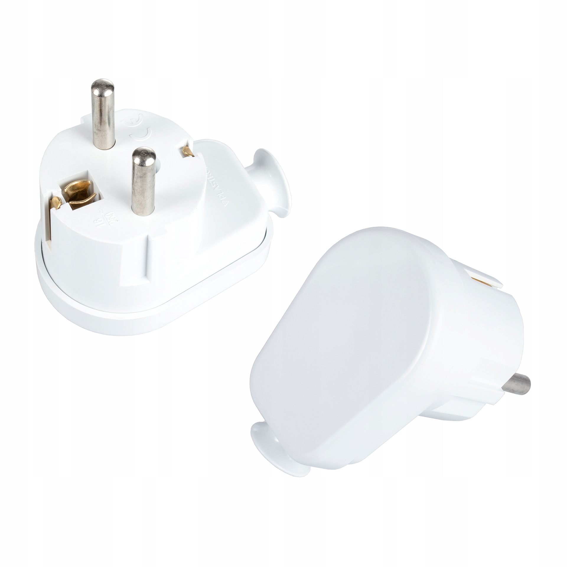 WTYCZKA KĄTOWA WTYK SIECIOWY 2P+Z WT-16 BIAŁY