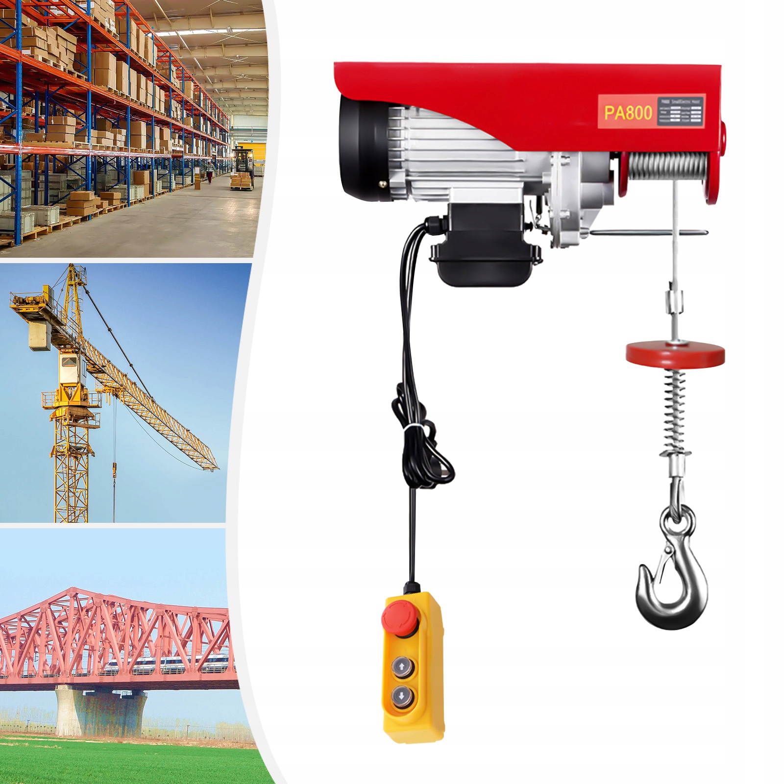 WYCIĄGARKA WCIĄGARKA ELEKTRYCZNA LINOWA 800KG 230V Marka inna