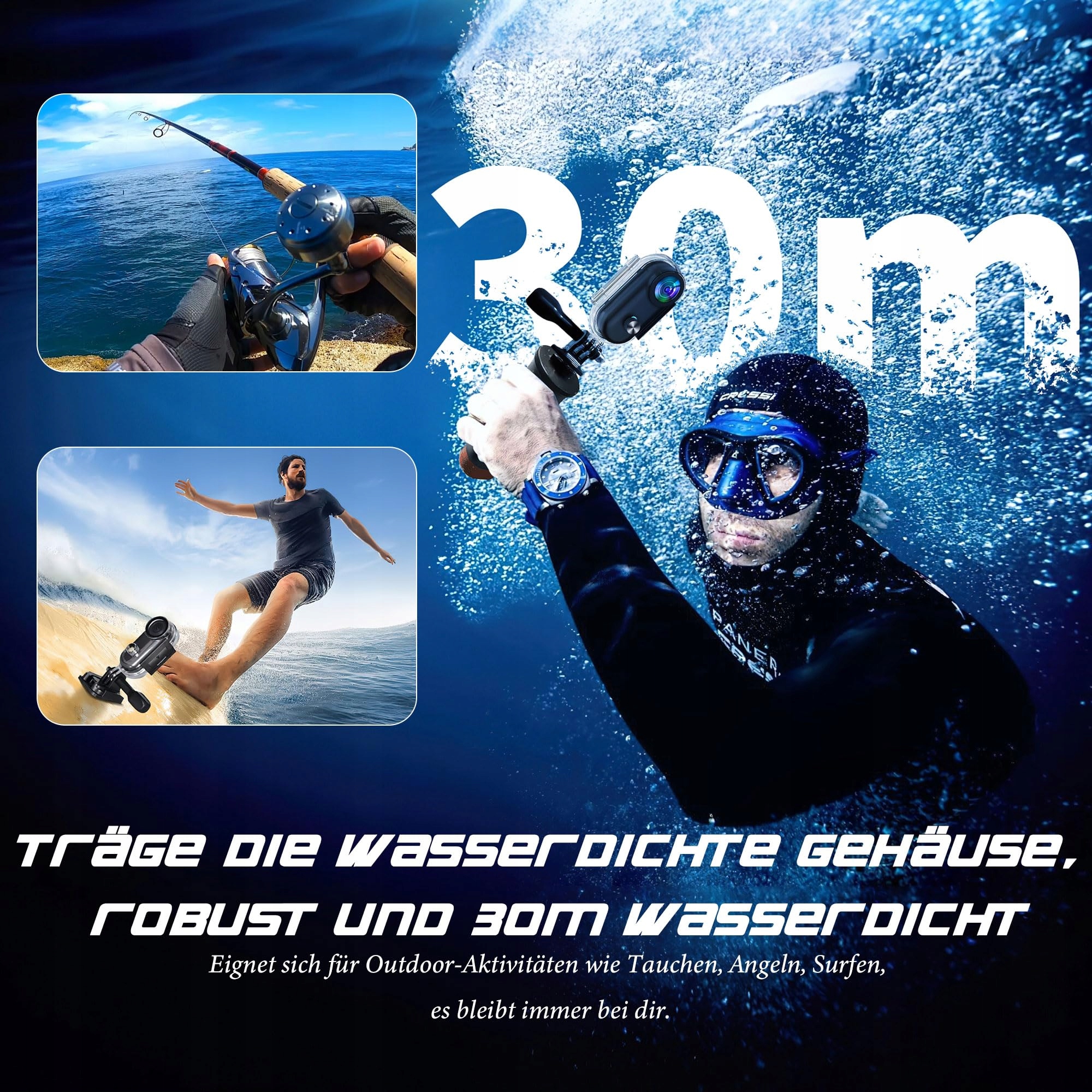 BAOBYLON Mini Kamera 4K WiFi Wodoodporna Do 30M Sportowa Kamera Akcji — miniatura 7