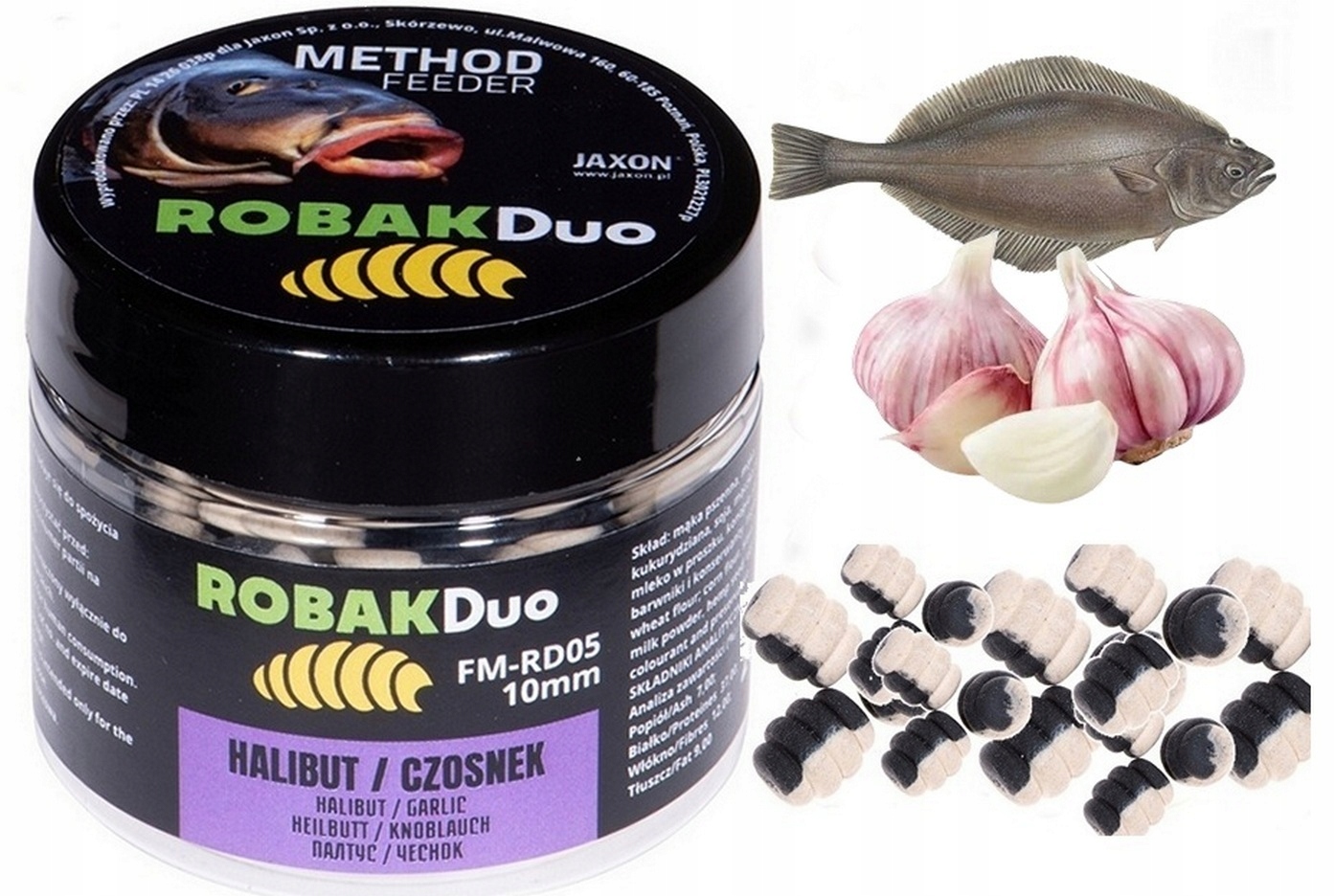Przynęta Naturalna Wafters Robak Duo 10 MM Halibut/czosnek 25G