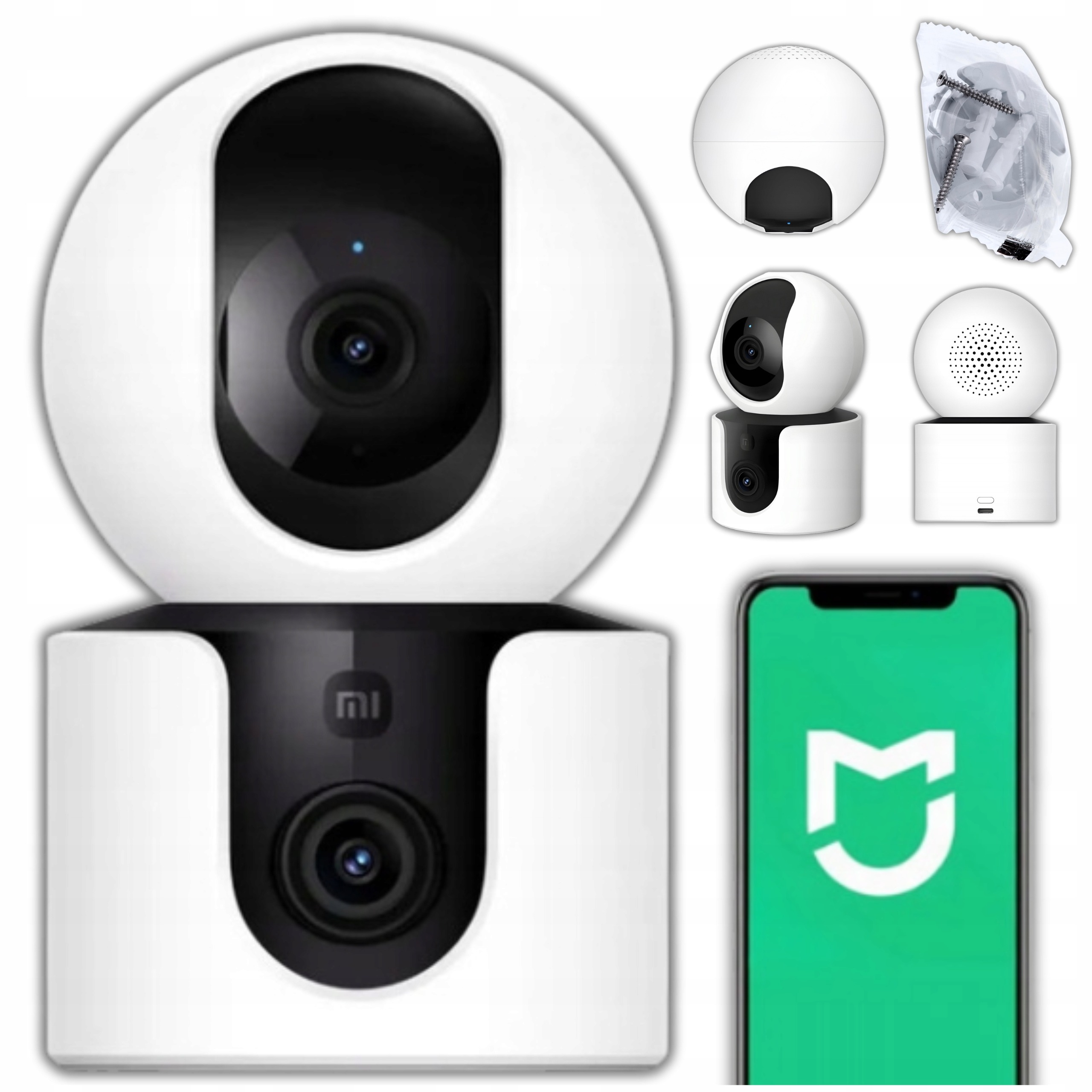 Kamera Wewnętrzna Xiaomi Podwójna Z Detekcją Ruchu Solidna Bluetooth Wifi