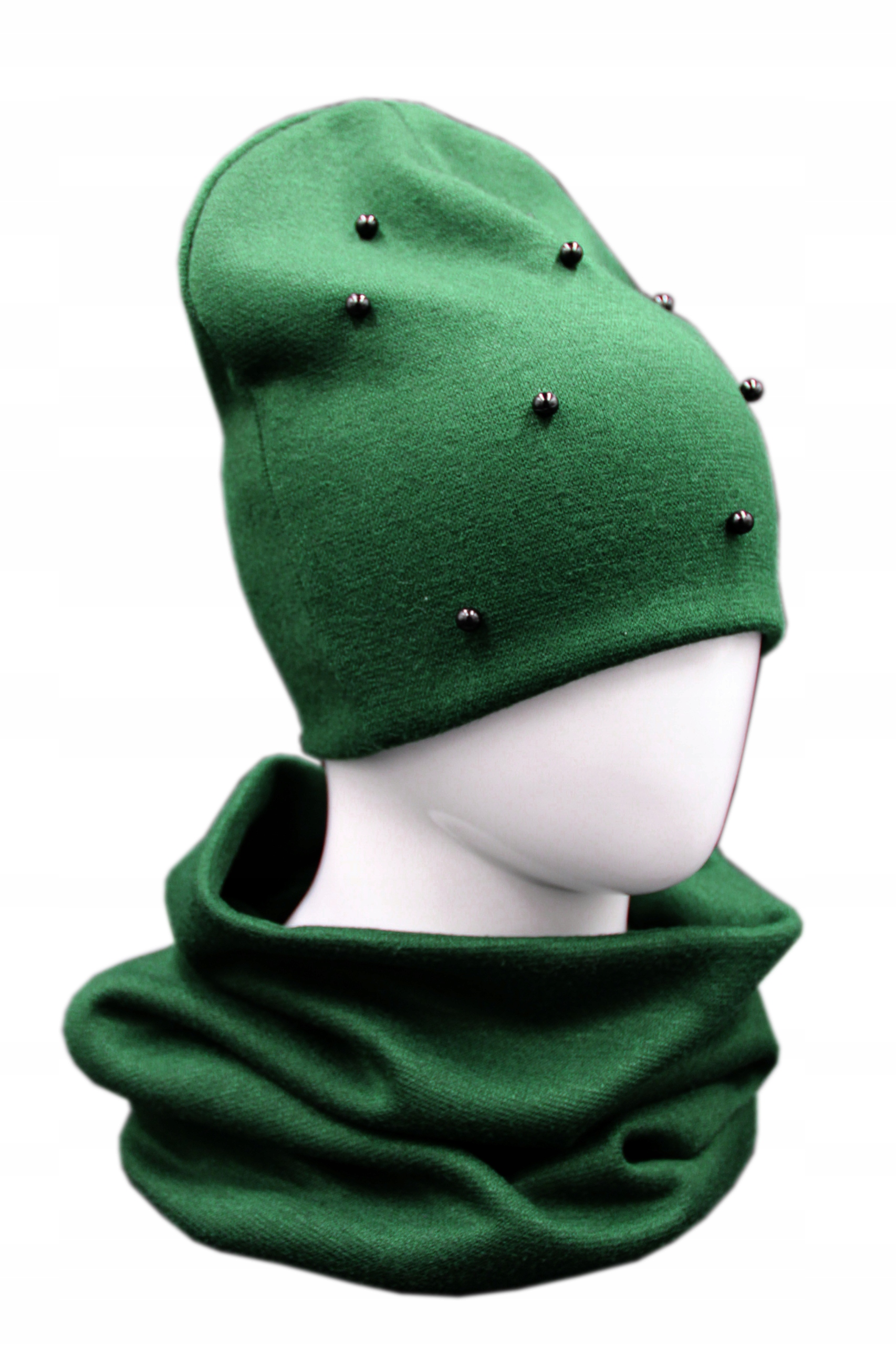 

Komplet Damski Czapka Damska Beanie Wiosenna Perły