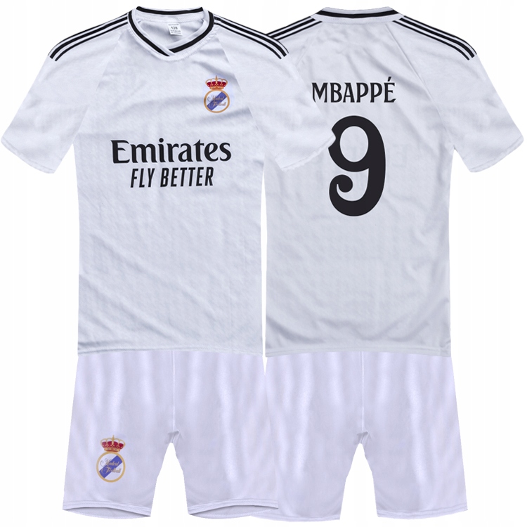 MBAPPE Strój piłkarski NOWOŚĆ - Koszulka Spodenki Getry ZESTAW BIAŁY 128 Marka Inna marka