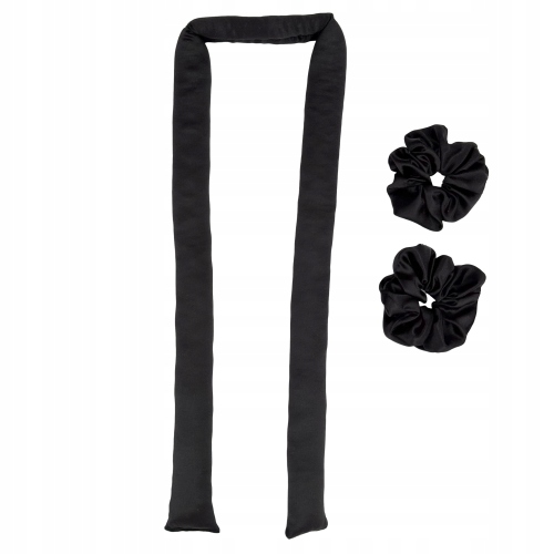 Hedvábný Váleček Na Vlasy 100% Hedvábná Kulma 2 Scrunchies Ručně Vyrobený Černý