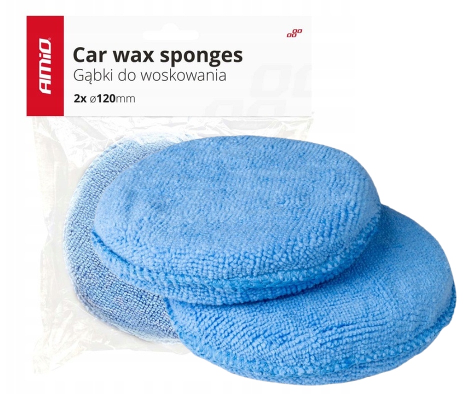 Aplikator gąbka do woskowania polerowania ręcznego 2 szt. 125 mm AMIO-03983