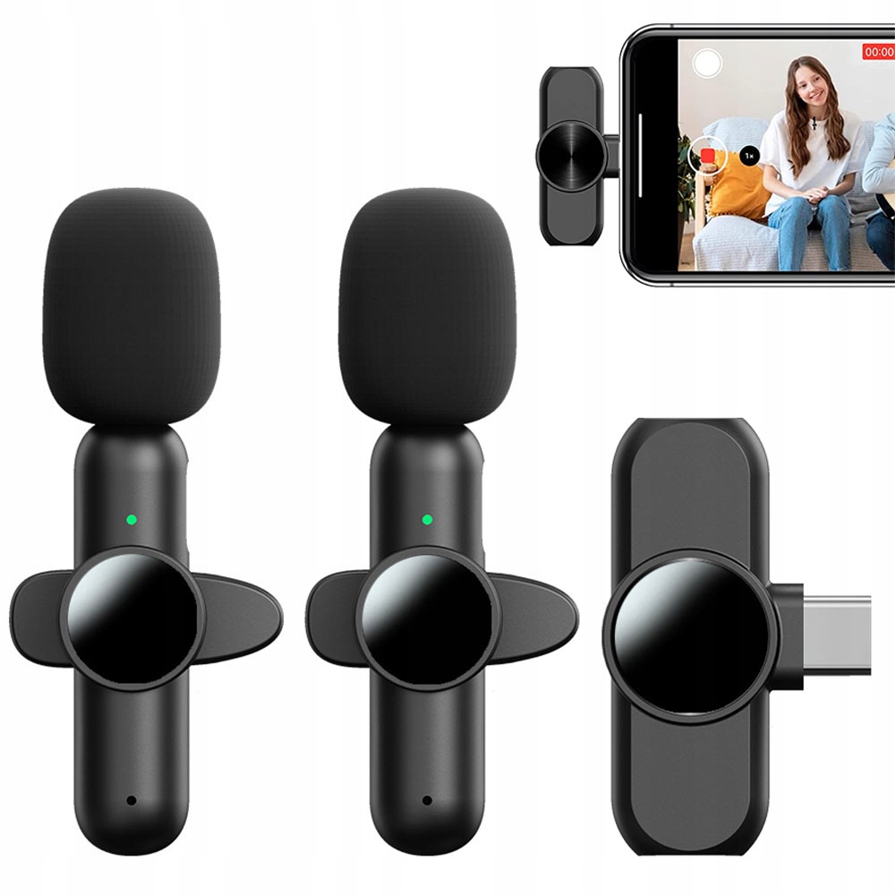 2X BEZPRZEWODOWY MIKROFON KRAWATOWY DLA ANDROID Rodzaj dynamiczny