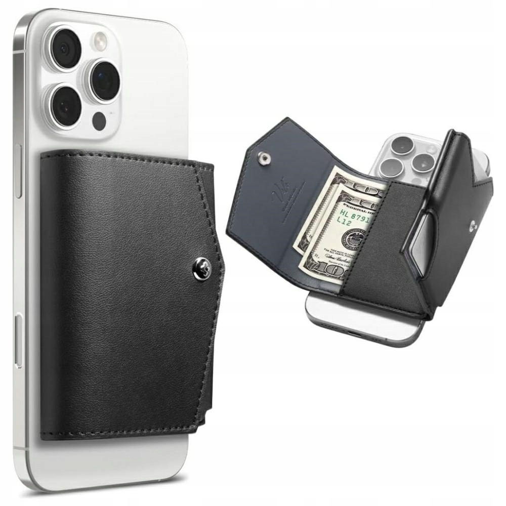 Magnetická peněženka Spigen Valentinus Pro MagSafe černá