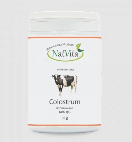

Colostrum 60% IgG liofilizowane 50g Natvita