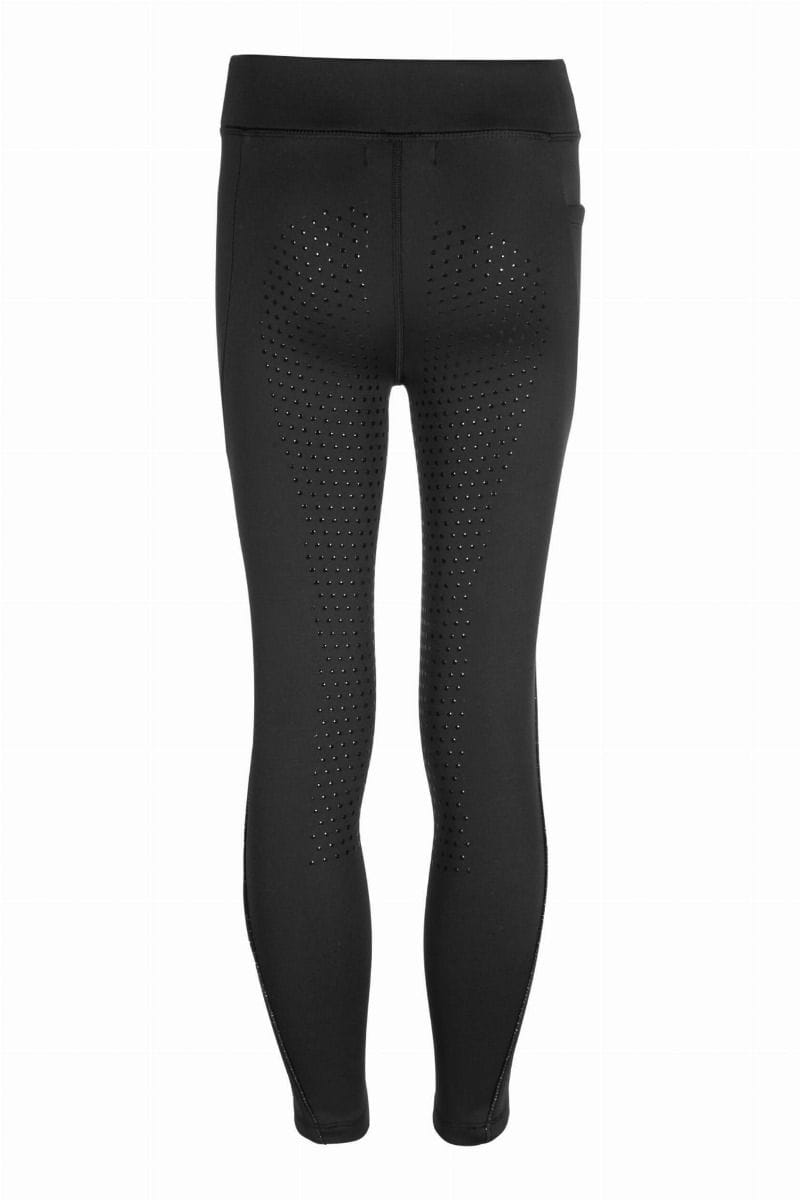 Legginsy jeździeckie Hkm Alice Kids pełen lej silikonowy black 170cm