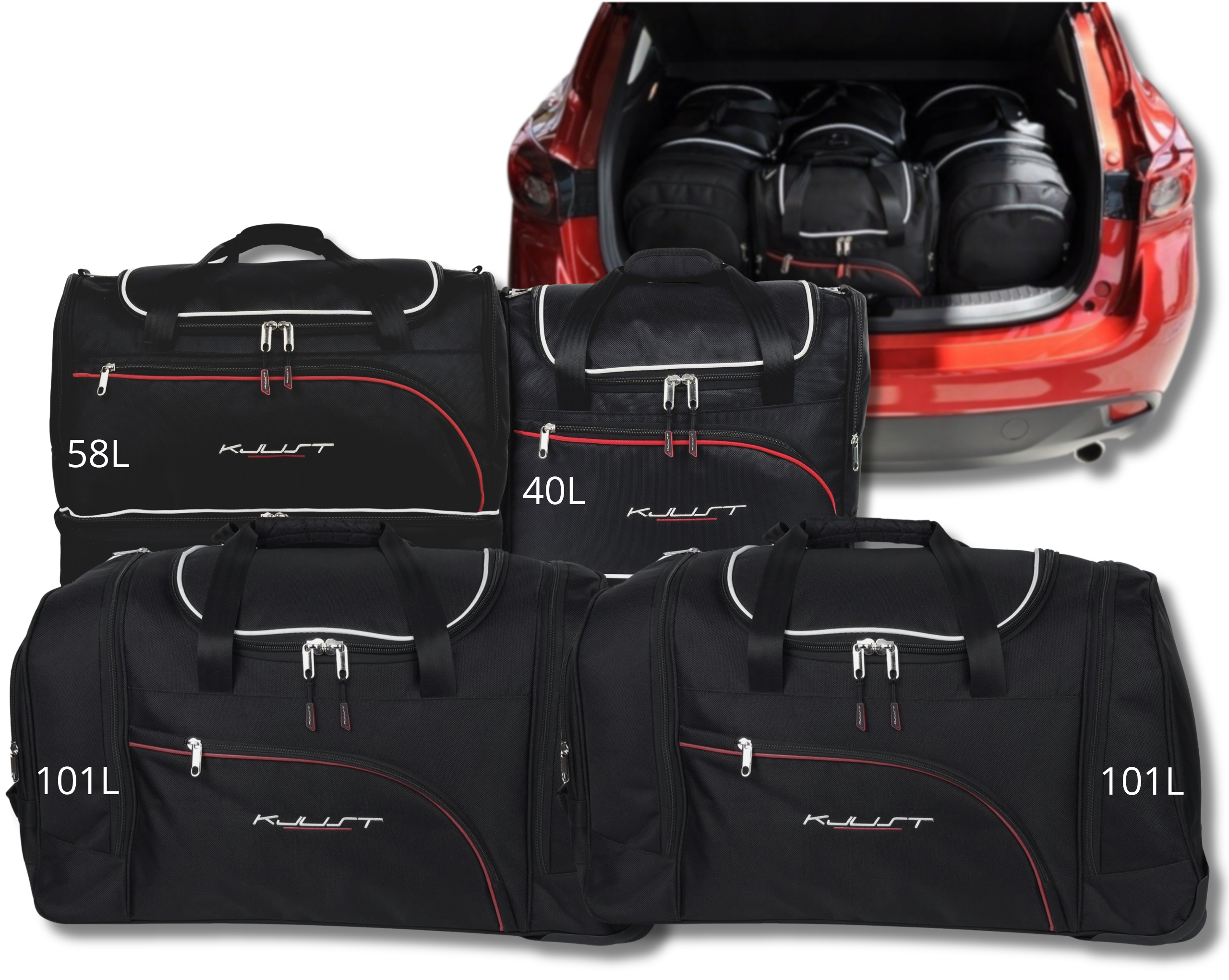 Sada tašiek Komplet Kjust do kufra Mazda 3 Hatchback 2013-2018 4 ks