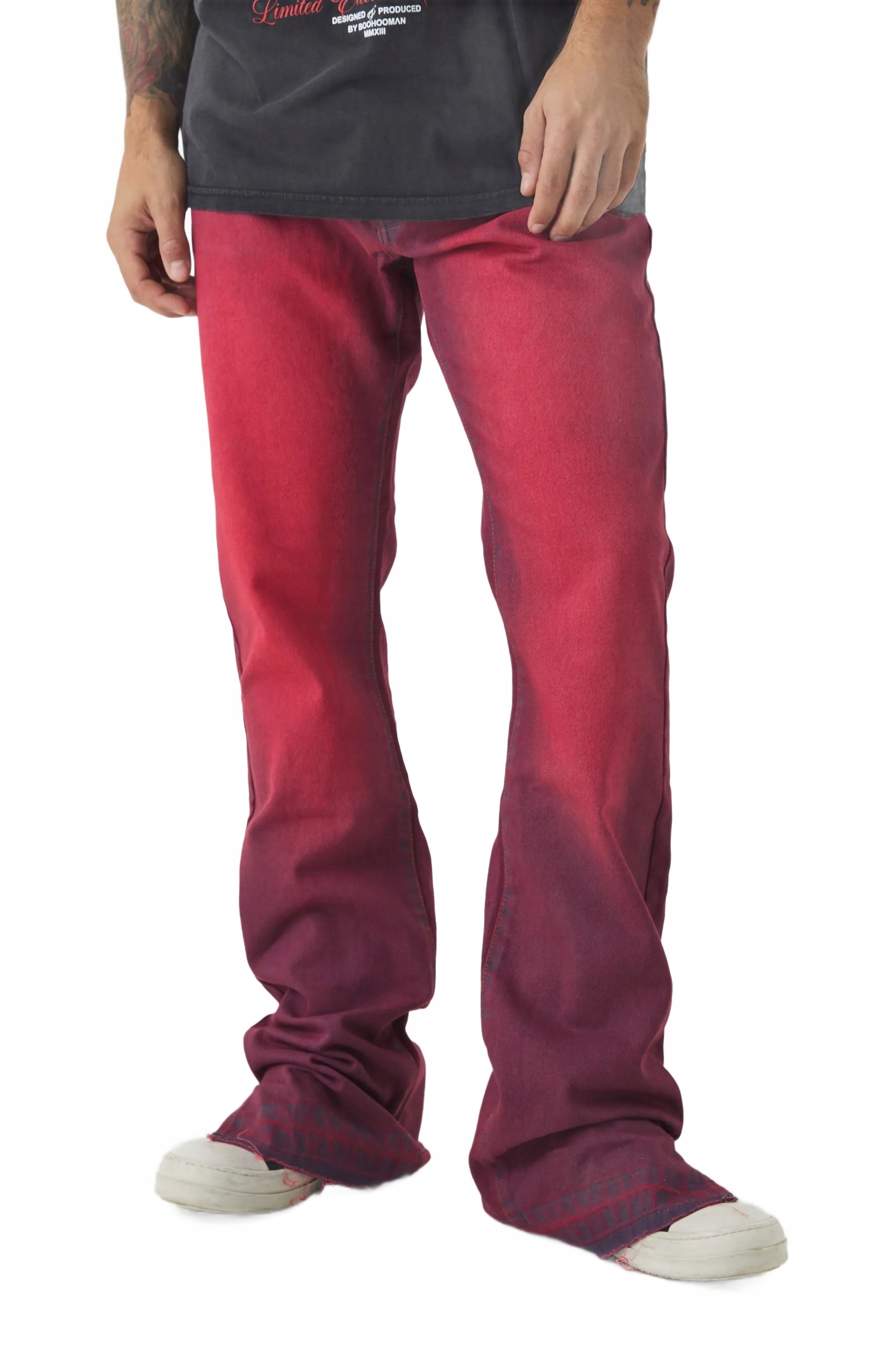 Boohooman Pánské Dlouhé Džíny S Oděrkami A Zúžením 30 Z3A