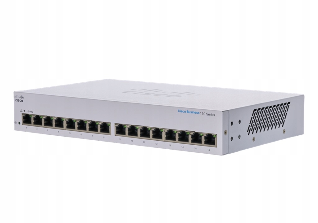 Sieťový prepínač Cisco CBS110, sivý, 16 portov Gigabit