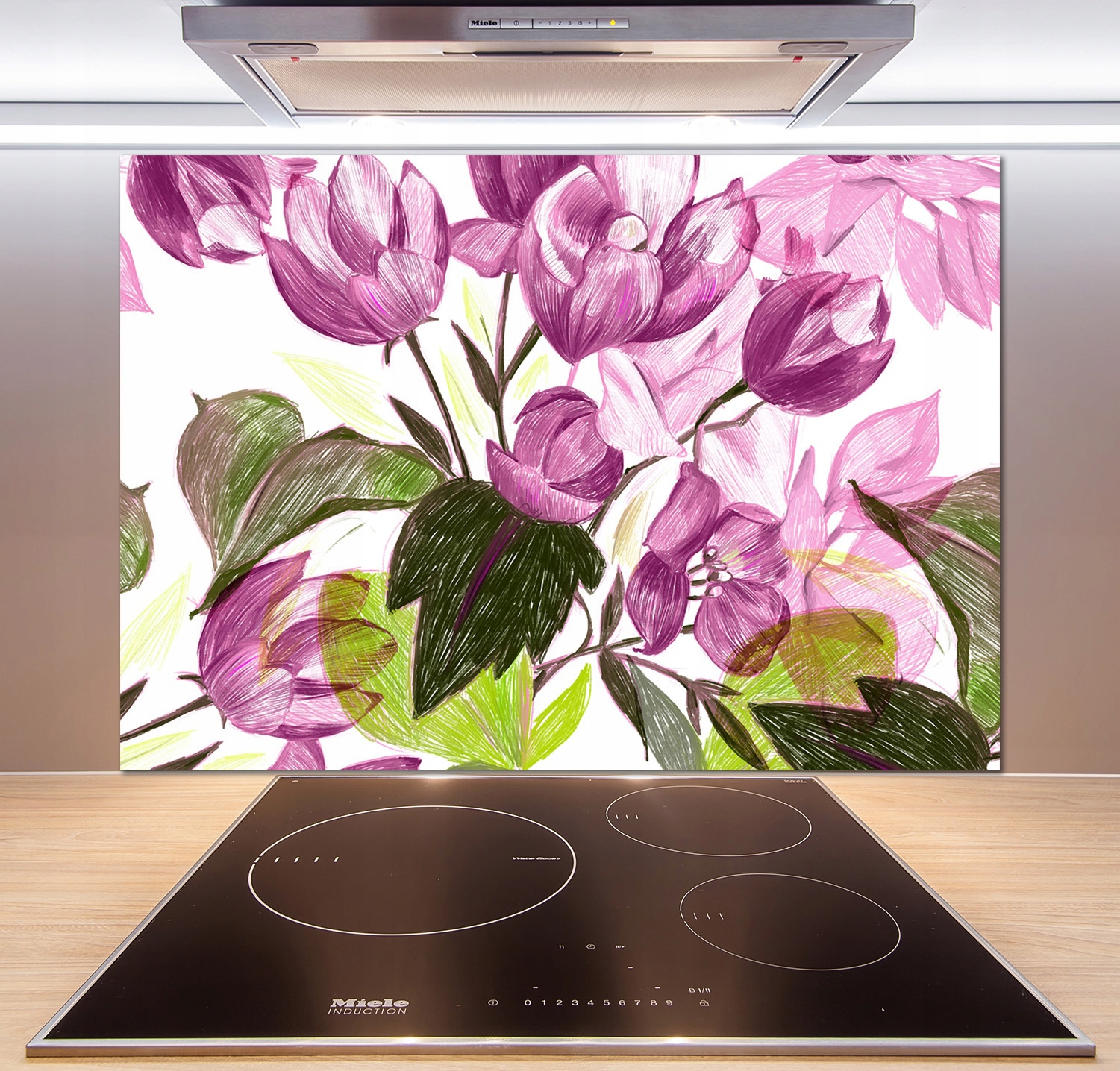 

Panel do kuchni Kwiecisty wzór 100x70 cm + Klej