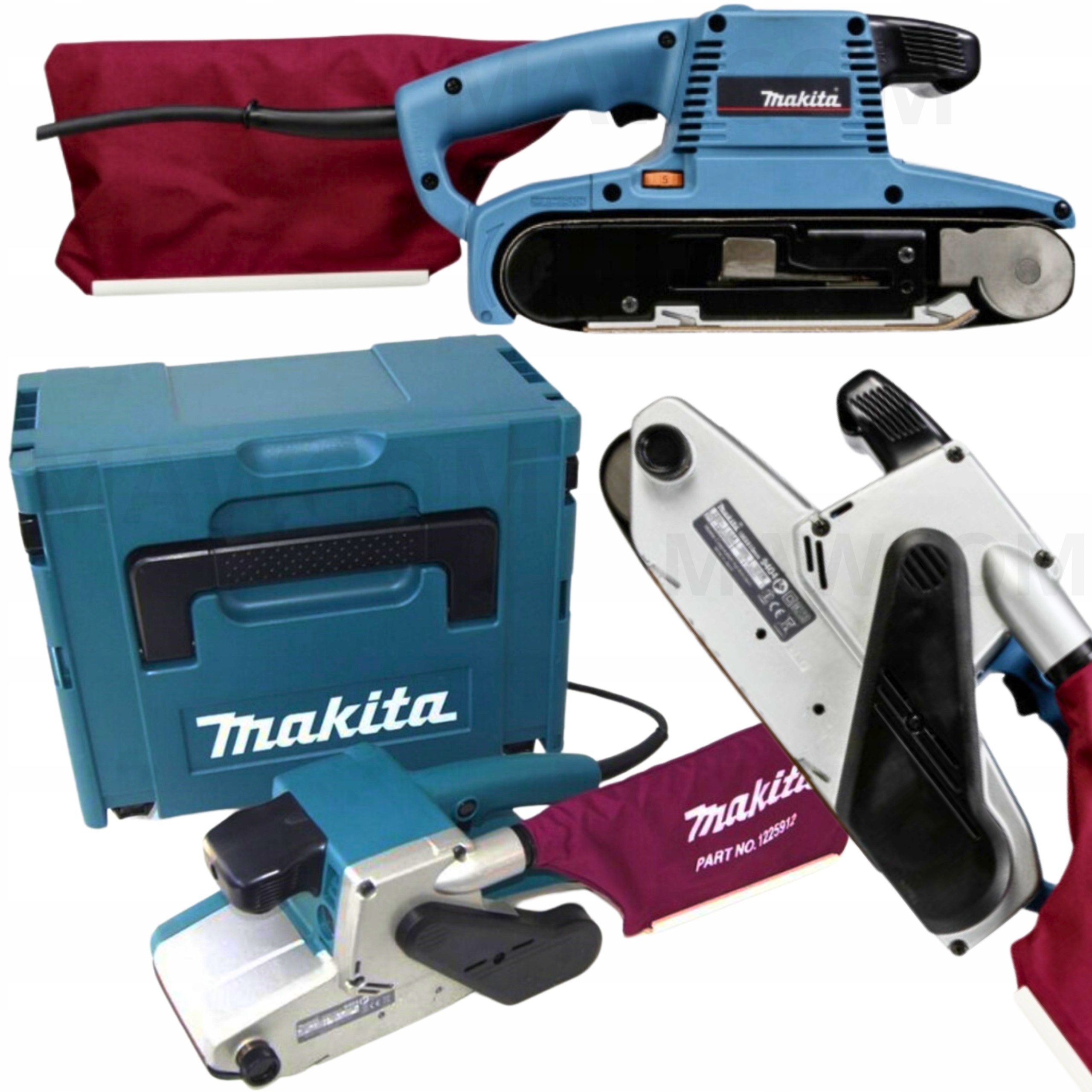 Makita 9404J profesjonalna szlifierka taśmowa 1010W Makpac taśma 610x100