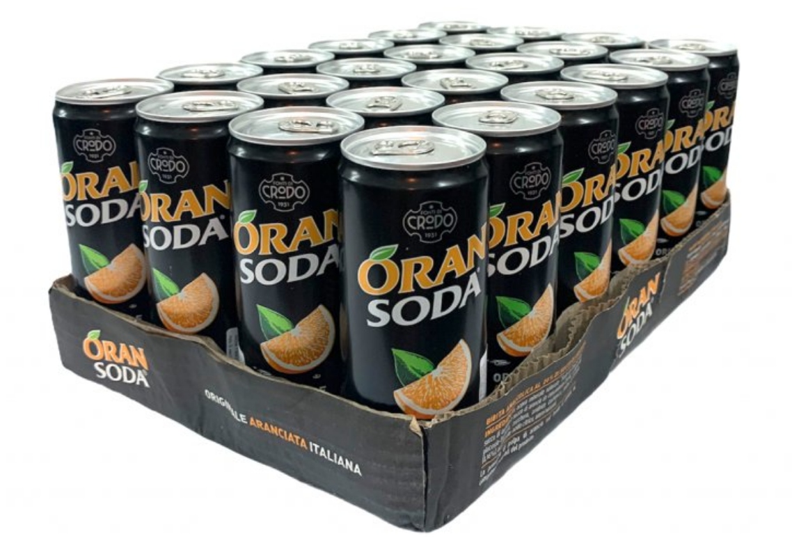 Crodo Oran Soda włoski napój pomarańczowy 330 ml x 24 szt