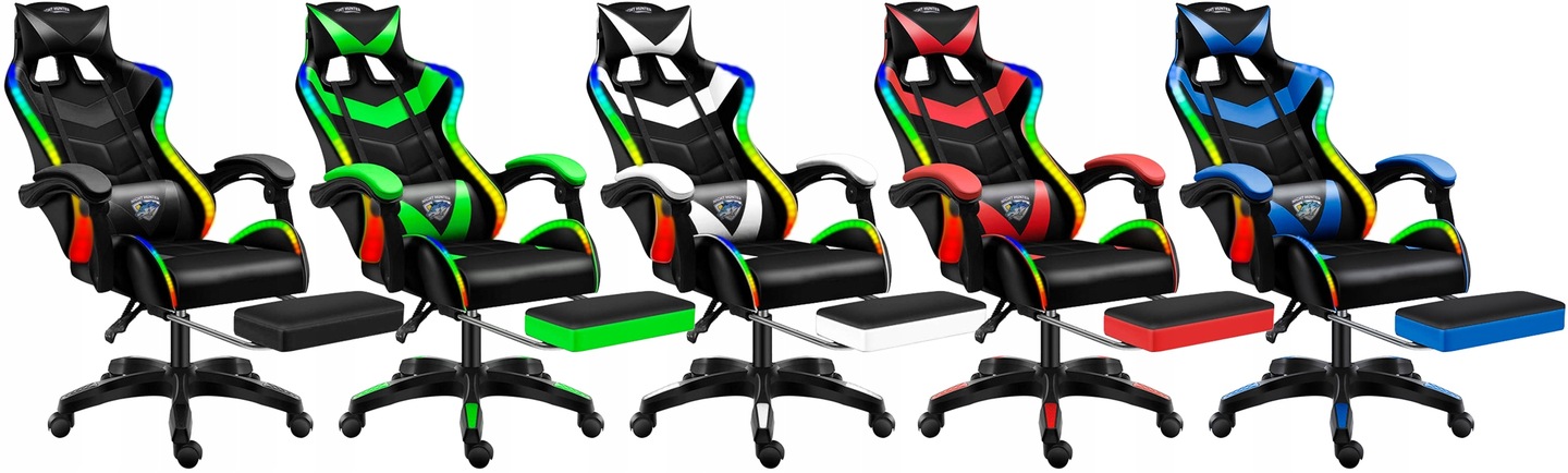 LED-es hátmasszírozó szék GAMER FORGATHATÓ JÁTÉKOS +LÁBTARTÓ! Gyártó kódja FOX-9 LED