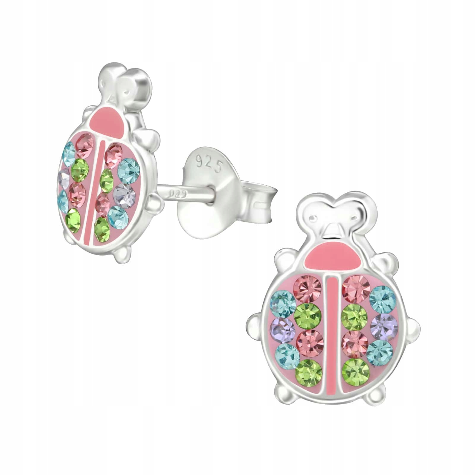 SREBRNE KOLCZYKI DZIECKO DZIEWCZYNKA biedronka