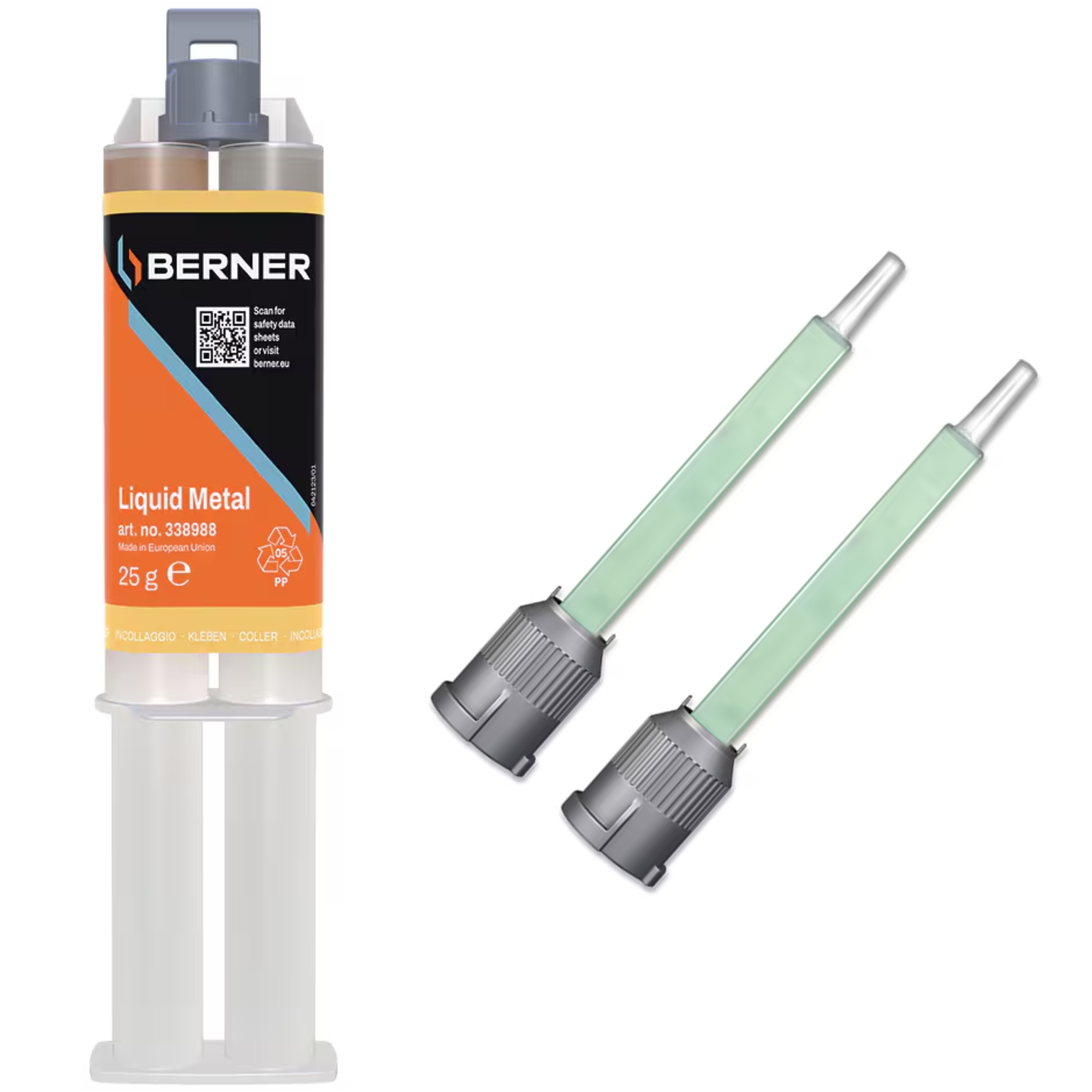 Płynny metal Berner 2K 25 g Strzykawka podwójna Szybka naprawa metalu
