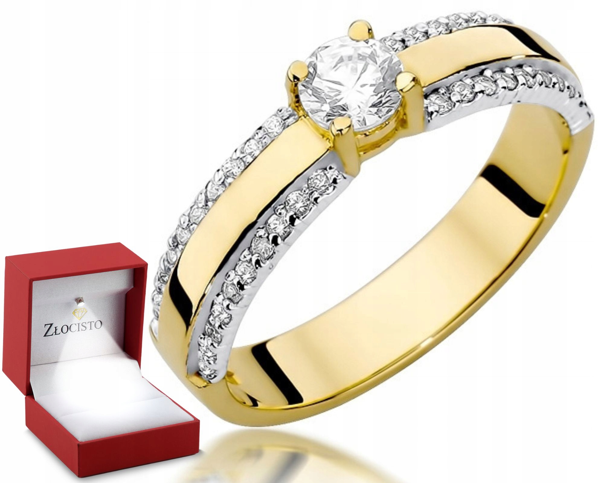 Zlatý prstýnek s brilianty 585 0,45 ct Gravírování