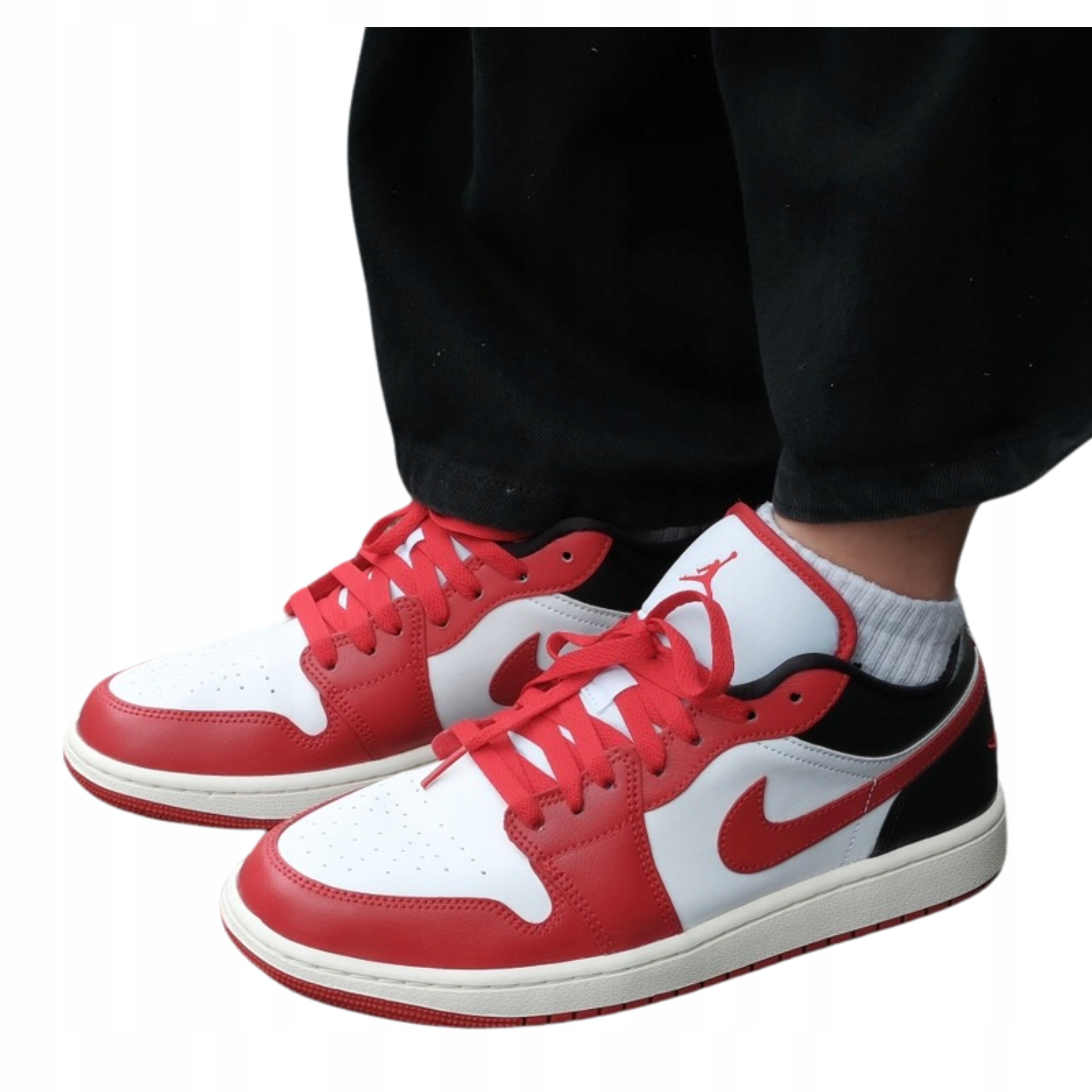 Dámské boty Air Jordan 1 Low bílé červené černé kožené Originál 36,5