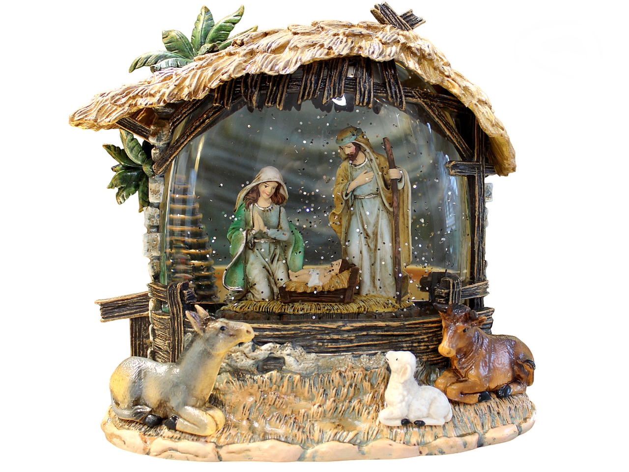 Sněžítko Hrací Skříňka Betlém Svatá Rodina Led Dekorace Dárek