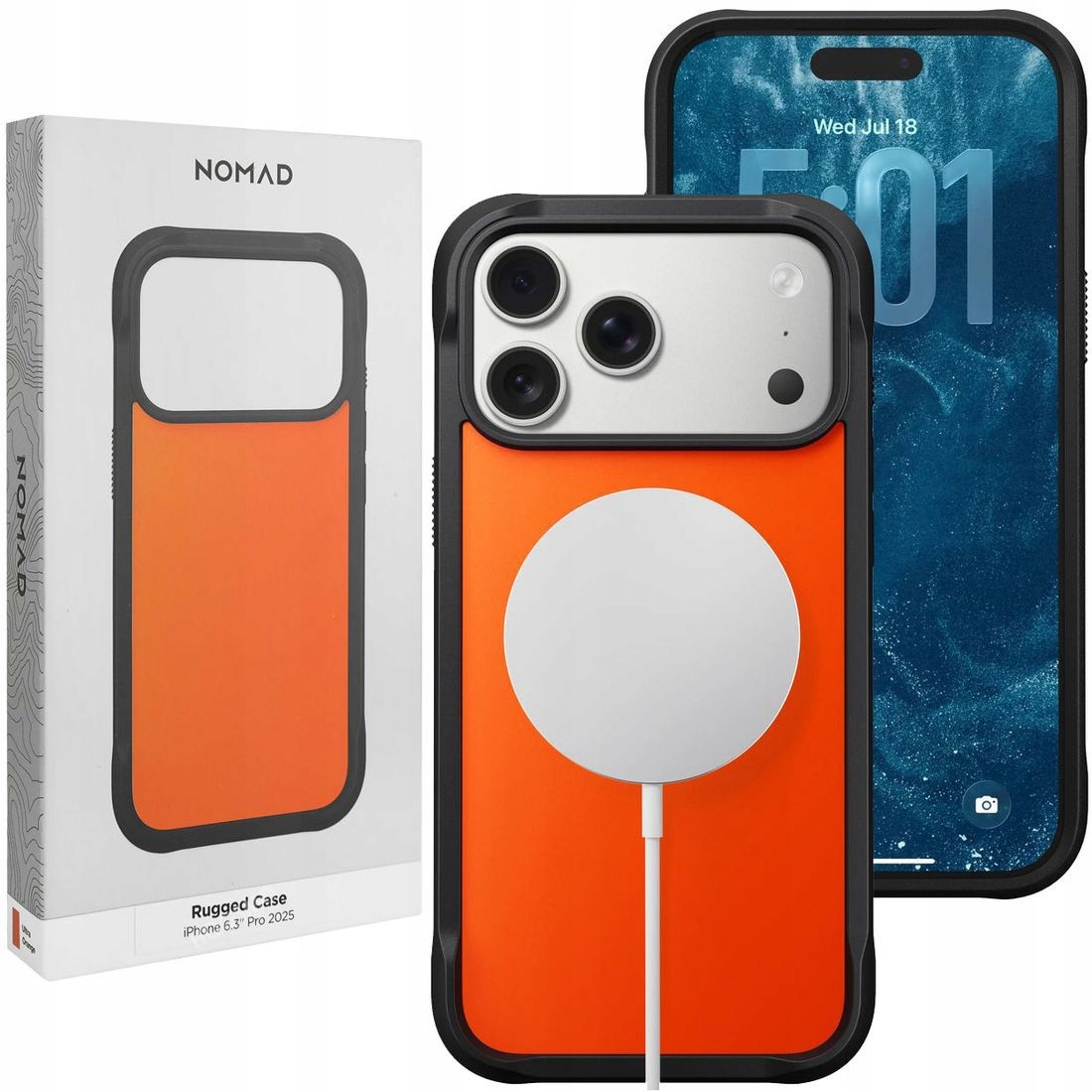 Pouzdro Nomad Rugged Case MagSafe Ultra Orange pro Apple iPhone 17 Pro