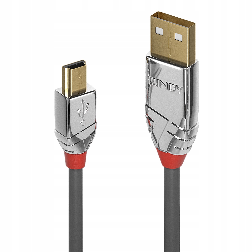 Kabel USB - mini USB Lindy 36634 5 m szary