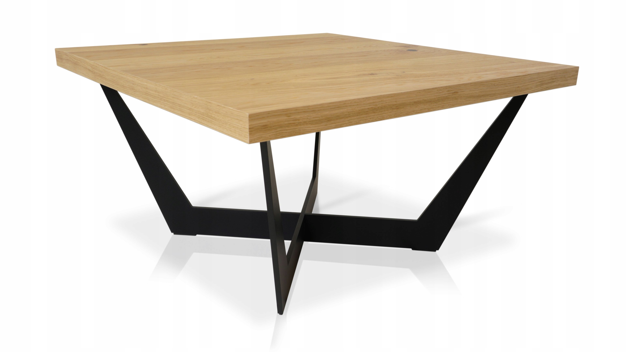 Stolik Loft Podstawa stalowa blat dąb dziki 90x90