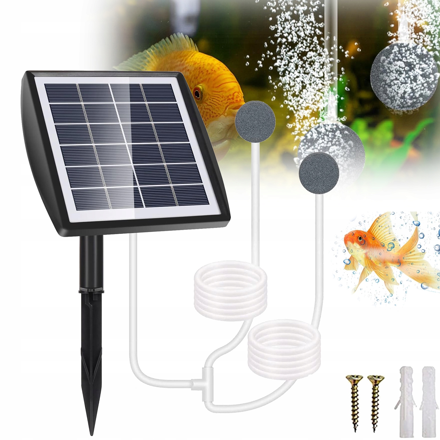 Solární Provzdušňovací Pumpa Přenosná 2200MAH 3 Režimy Provozu Voděodolná