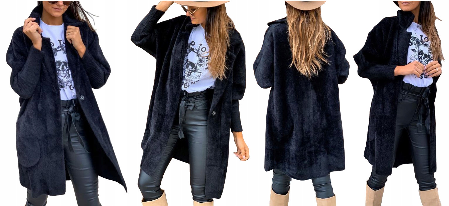 

Płaszcz Alpaka Długi Płaszczyk Wełna Kurtka M