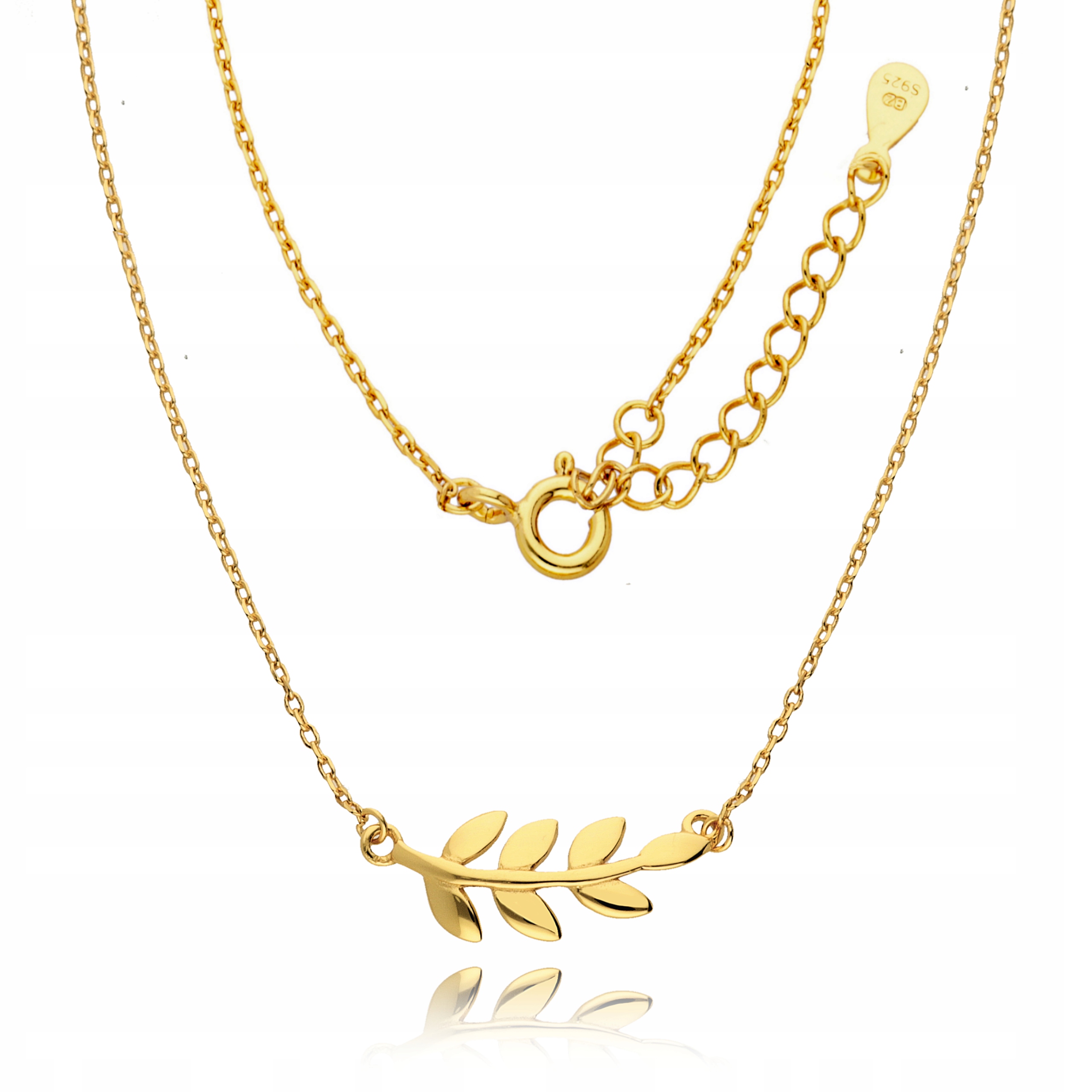 

Złoty Łańcuszek 925 Celebrytka Listek