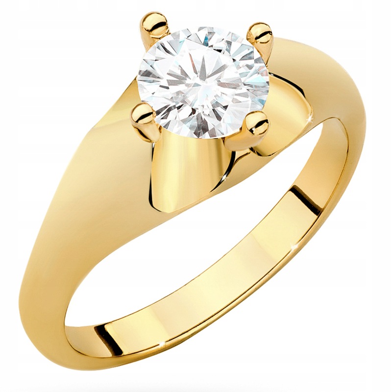 Zlatý Prstýnek pr. 585 14k s velkým laboratorním diamantem 0,70 ct