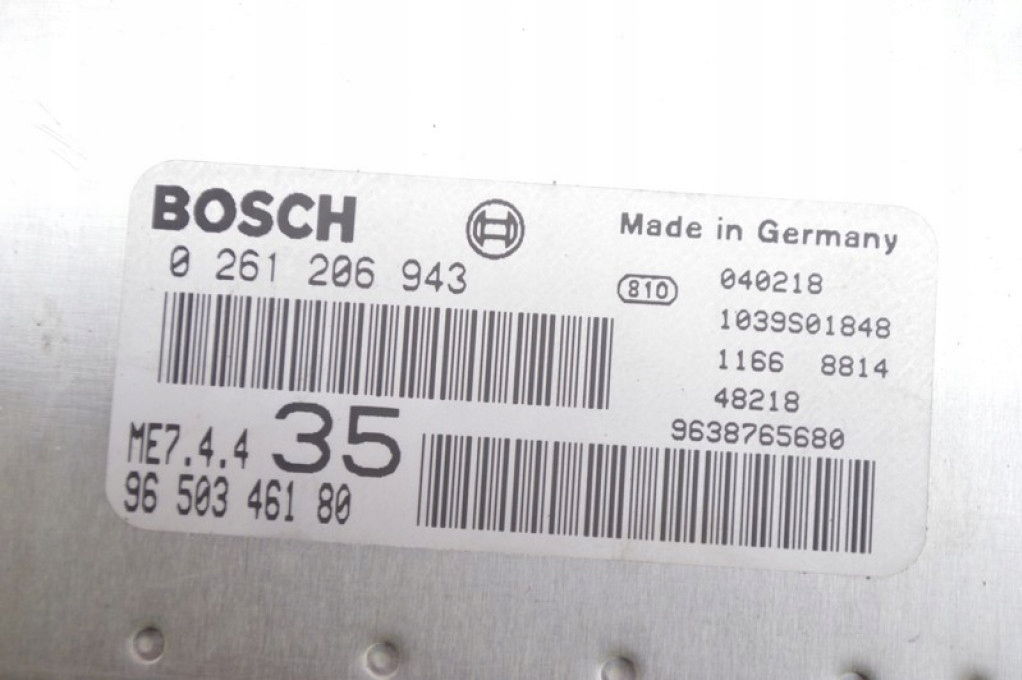 control unit module ECU 9650346180 PEUGEOT 307 1.6 16V 109 KM 01-05