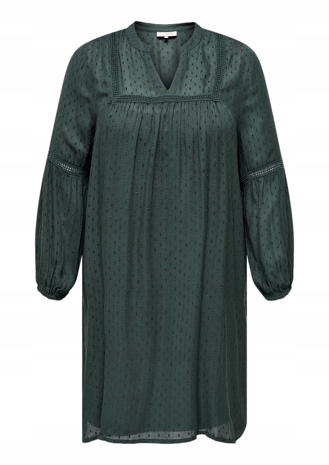 Tmavě Zelené Šaty Boho Puntíky Detaily Carmakoma O699 52