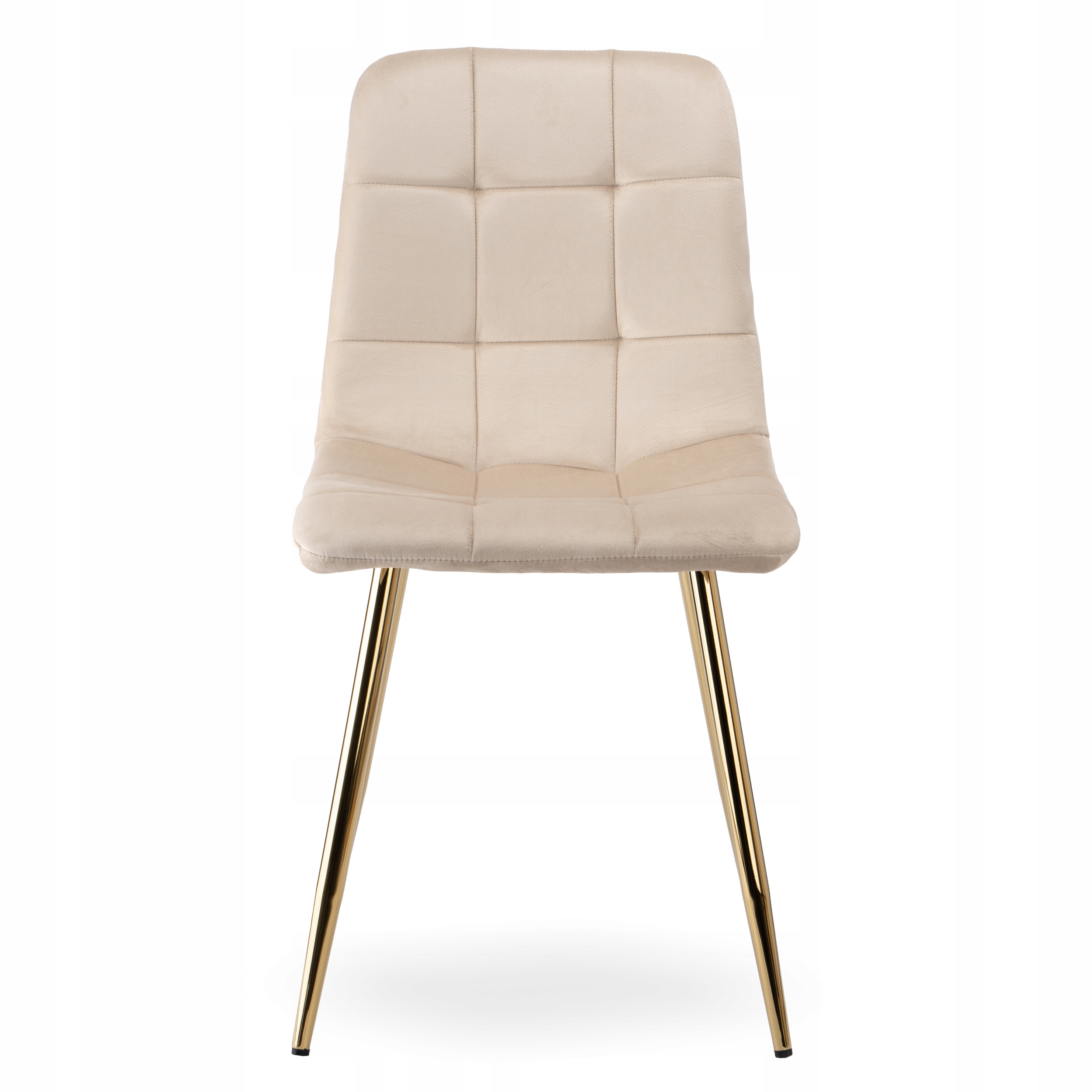 KRZESŁO PIKOWANE WELUROWE BEŻOWE TAPIECROWANE KUCHENNE DO SALONU JADALNI Liczba krzeseł w zestawie 1