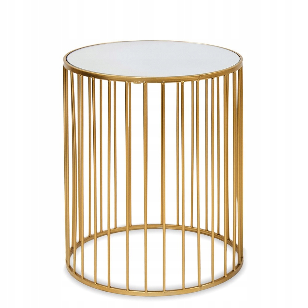 Kovový Stolek Se Zrcadlem Zlatý 43 cm Moderní 45