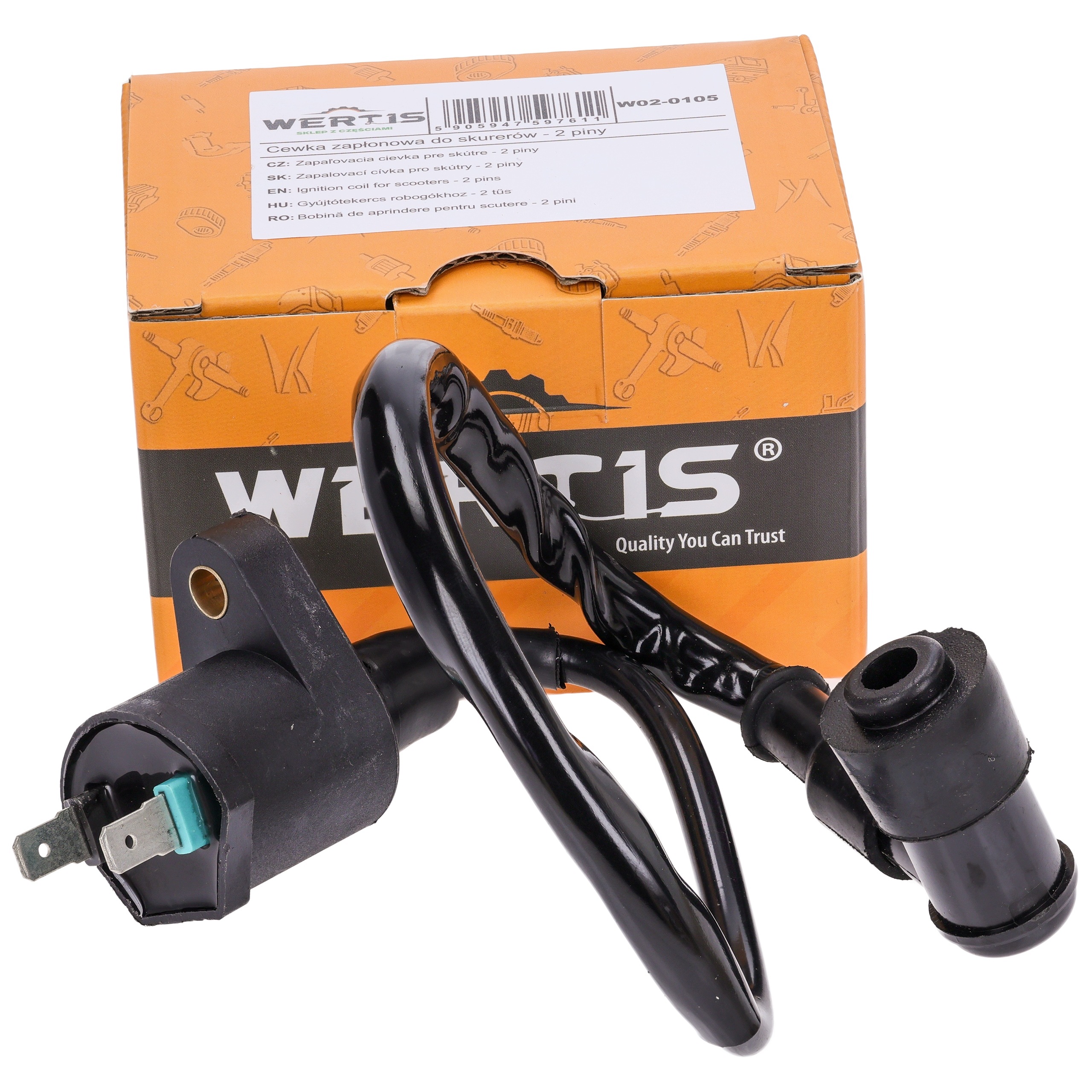 Cewka Zapłonowa Silnik 4T 50 80 100 ccm Skuter 139QMB Qma GY6 2 Piny Wertis
