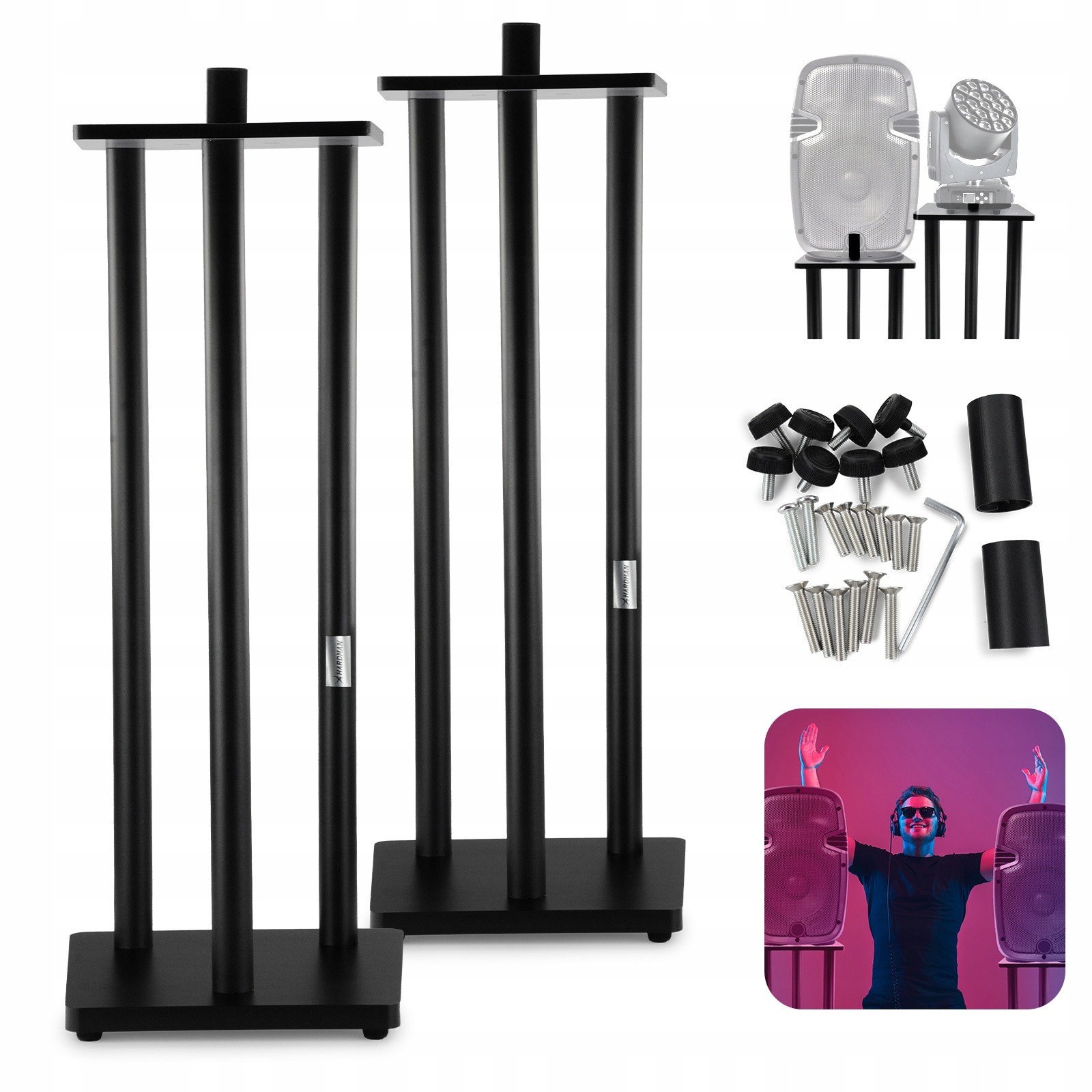 2x Tower statyw kolumnowy podstawa pod głowy ruchome podium Hardman